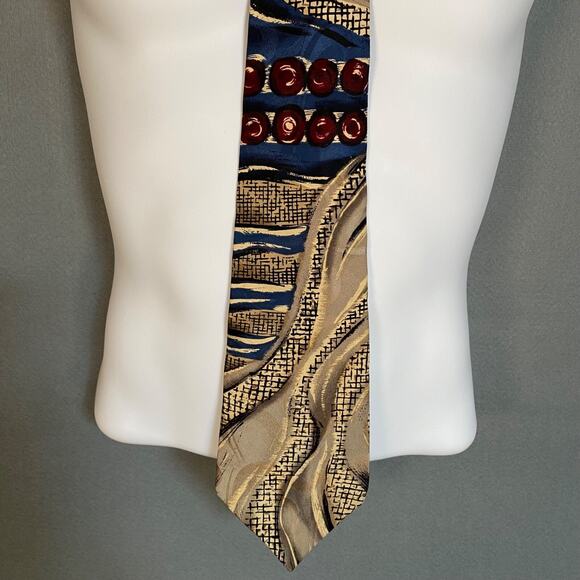 Vintage Givenchy Monsieur Mens All Silk Neck Tie 1980s Retro Made in USA Preppy - Picture 4 of 9